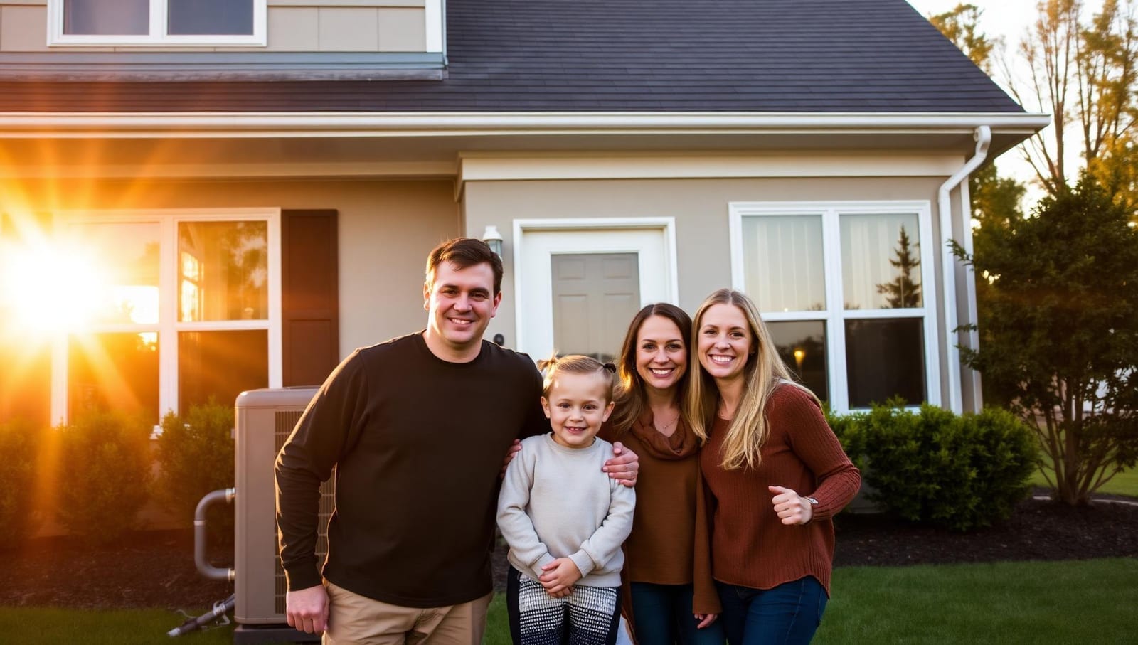Happy Lexington family in front of their home